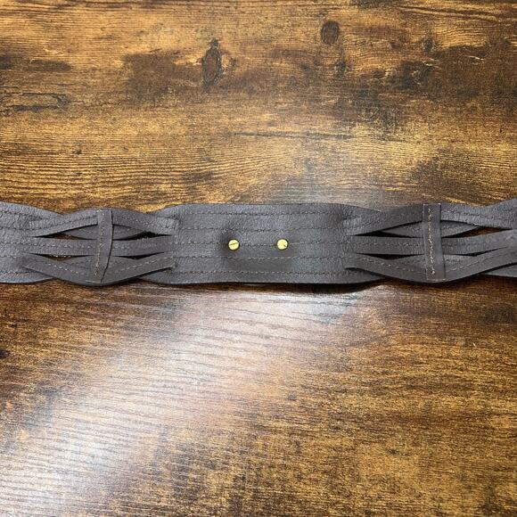 Chico\'s Concho Belt Womens Leather Wide Brown Bohemian Western Hippie Adjustable main image 6